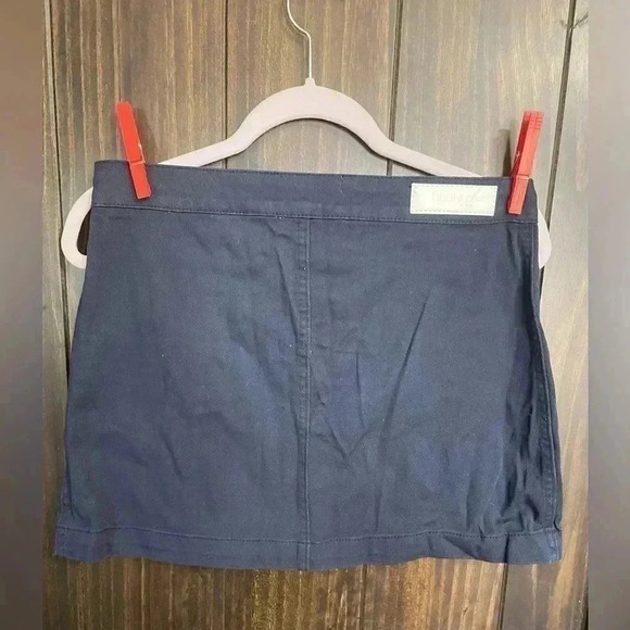 🌺 Boohoo Blue Button Through Front Navy Denim Mini Skirt Size:8 NWT - Picture 7 of 8